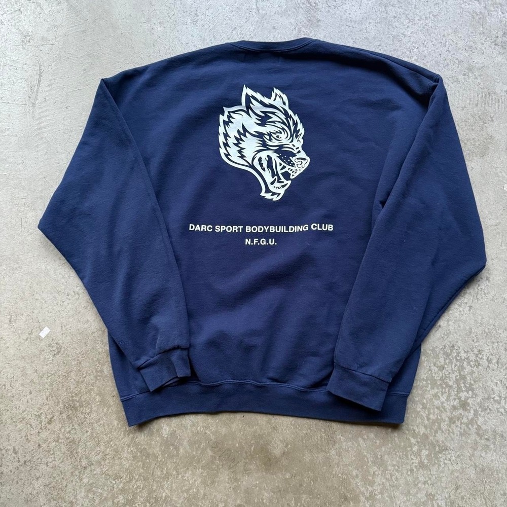Early DarcSport Bodybuilding Club Wolf Crewneck Gym Powerlifting Oversize